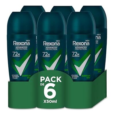 Rexona Advanced Protection Roll-On-deodorant för män, Quantum Dry 72h, 50 ml 6-pack Rexona Advanced Protection Roll-On-deodorant för män, Quantum Dry 72h, 50 ml 6-pack