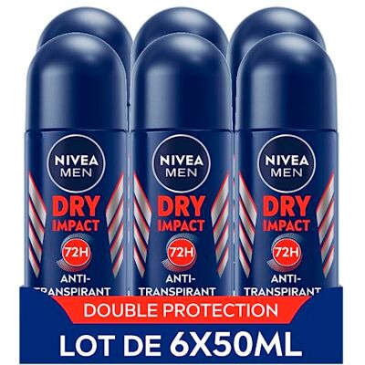 NIVEA MEN Dry Impact Deodorant, 50 ml x 6 NIVEA MEN Dry Impact Deodorant, 50 ml x 6