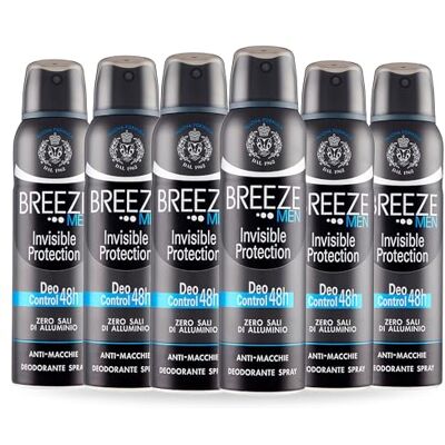 Breeze Invisible Protection Spray Deodorant, Men, 6 x 150 ml Breeze Invisible Protection Spray Deodorant, Men, 6 x 150 ml