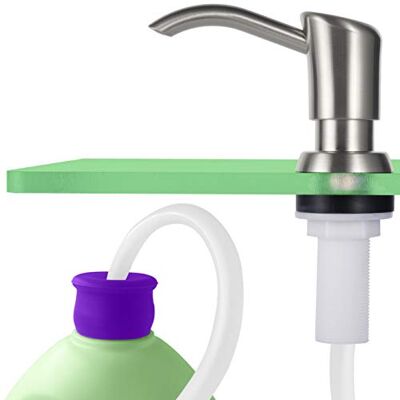 GAGALIFE Inbyggd tvåldispenser för diskbänk (borstad nickel) för köksvask och förlängningsrör, anti-läckage uppgradering med 40 tums tub ingen mer topppåfyllning GAGALIFE Inbyggd tvåldispenser för diskbänk (borstad nickel) för köksvask och förlängningsrör, anti-läckage uppgradering med 40 tums tub ingen mer topppåfyllning