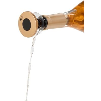 AdHoc FV67 Gusto Häll & flaskpropp – droppfri vinpip med lufttät förslutning – för vin, olja och vinäger – platt design för kylskåp – silikonpropp (guldfärgad) AdHoc FV67 Gusto Häll & flaskpropp – droppfri vinpip med lufttät förslutning – för vin, olja och vinäger – platt design för kylskåp – silikonpropp (guldfärgad)