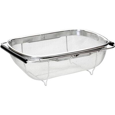 Premier Housewares kökshandfat sil trådnät över diskbänken durkslag rissil diskho silkorg stor siktmått (H x B x D): 11 x 30 x 19 cm, silver Premier Housewares kökshandfat sil trådnät över diskbänken durkslag rissil diskho silkorg stor siktmått (H x B x D): 11 x 30 x 19 cm, silver