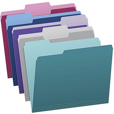 Tops Pendaflex Tvåfärgade dokumentmappar, brevstorlek, blandade färger (grönblå, violett, grå, marinblå och vinröd) 1/3-klippta flikar, 5 färger, 100/låda, (02315) Tops Pendaflex Tvåfärgade dokumentmappar, brevstorlek, blandade färger (grönblå, violett, grå, marinblå och vinröd) 1/3-klippta flikar, 5 färger, 100/låda, (02315)
