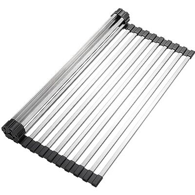 Ibergrif M34400 Roll Up disktorkställ rostfritt stål, upprullningsbar diskdränering diskho matta för över handfat och köksbänkskiva, med halkfri silikon, 43 x 35 cm Ibergrif M34400 Roll Up disktorkställ rostfritt stål, upprullningsbar diskdränering diskho matta för över handfat och köksbänkskiva, med halkfri silikon, 43 x 35 cm