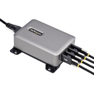 StarTech .com 4-port multi USB-C-laddare, totalt 240 W, enkel port 140 W EPR, PD 3.1, skruvlås, mötesrum StarTech .com 4-port multi USB-C-laddare, totalt 240 W, enkel port 140 W EPR, PD 3.1, skruvlås, mötesrum
