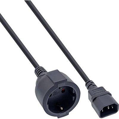 InLine 16659K strömadapterkabel, kallenheter C14 till skyddskontaktuttag, för USV, 0,5 m InLine 16659K strömadapterkabel, kallenheter C14 till skyddskontaktuttag, för USV, 0,5 m