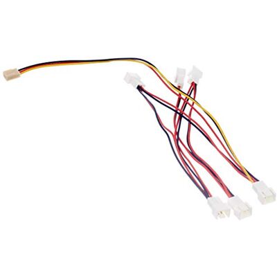 InLine 3 stift Molex hona till 6 x 3 stift Molex hane fläktadapter Y-kabel InLine 3 stift Molex hona till 6 x 3 stift Molex hane fläktadapter Y-kabel