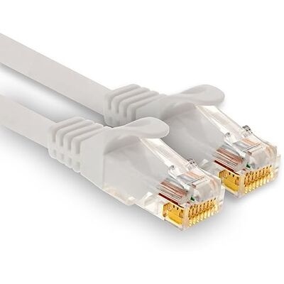 1aTTack.de - 1 x 15 m Cat7-nätverkskabel, Cat.7 Ethernet, LAN- och Cat 7-patchkabel för maximal internethastighet och ansluter alla enheter med vit RJ 45-kontakt 1aTTack.de - 1 x 15 m Cat7-nätverkskabel, Cat.7 Ethernet, LAN- och Cat 7-patchkabel för maximal internethastighet och ansluter alla enheter med vit RJ 45-kontakt