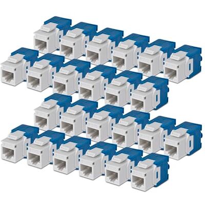 StarTech Cat6 Keystone Jack 24-pack, UTP, 180 Toolless, Vit Verktygslös terminering för patchpaneler och ytmonterade lådor, rak bakre kabelorientering, RJ45 vägguttag, 10 Gbps StarTech Cat6 Keystone Jack 24-pack, UTP, 180 Toolless, Vit Verktygslös terminering för patchpaneler och ytmonterade lådor, rak bakre kabelorientering, RJ45 vägguttag, 10 Gbps