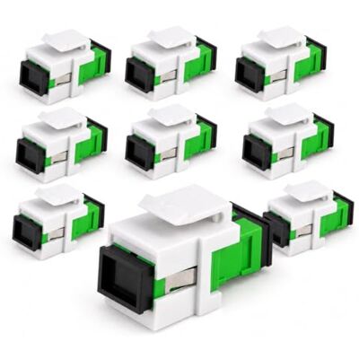 1aTTack.de 10 x fiberoptisk nyckelstensanslutning OS1/OS2 (APC) SC-Simplex hona till SC Simplex hona enkelläge grön 1aTTack.de 10 x fiberoptisk nyckelstensanslutning OS1/OS2 (APC) SC-Simplex hona till SC Simplex hona enkelläge grön