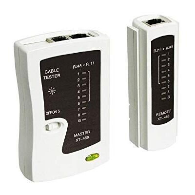 goobay 68856 nätverkstestare LAN-testare/kabeltestare RJ45 – RJ11 – RJ12 – ISDN – CAT5 – CAT6/nätverkskabel testare/nätverksmätare/vit goobay 68856 nätverkstestare LAN-testare/kabeltestare RJ45 – RJ11 – RJ12 – ISDN – CAT5 – CAT6/nätverkskabel testare/nätverksmätare/vit