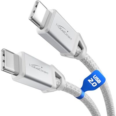 KabelDirekt – USB-C-kabel för Snabbladdning – 1m, nylon, 60W Laddar telefoner/laptops med 60W, Mycket robust, Fungerar som laddnings-/datakabel, Vit KabelDirekt – USB-C-kabel för Snabbladdning – 1m, nylon, 60W Laddar telefoner/laptops med 60W, Mycket robust, Fungerar som laddnings-/datakabel, Vit