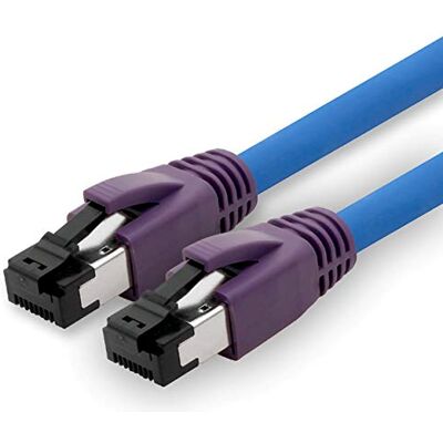 1aTTack.de 3,0 m Cat.8 nätverkskabel CAT8 kabel CAT 8 2000 Mhz 40 Gbit s 40GBase-T High End Poe+ patchkabel Ethernet-kabel AWG24 koppar LSZH blå – 1 st 3,0 m 1aTTack.de 3,0 m Cat.8 nätverkskabel CAT8 kabel CAT 8 2000 Mhz 40 Gbit s 40GBase-T High End Poe+ patchkabel Ethernet-kabel AWG24 koppar LSZH blå – 1 st 3,0 m