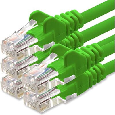 1aTTack.de nätverkskabel Cat.6 grön 5X 1m (set) CAT6 Ethernet-kabel LAN-kabel 1000 Mbits (PoE) patchkabel 1aTTack.de nätverkskabel Cat.6 grön 5X 1m (set) CAT6 Ethernet-kabel LAN-kabel 1000 Mbits (PoE) patchkabel