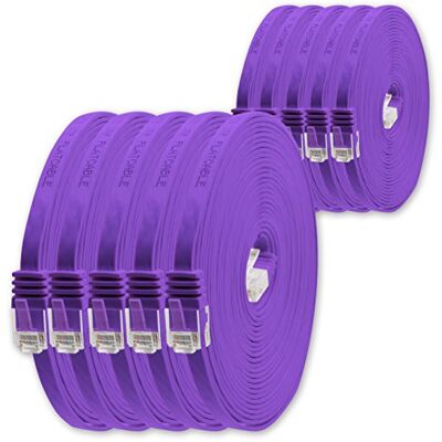 1aTTack.de 0,25 m – lila – 10 stycken – Cat.6 platt nätverkskabel Cat6 platt kabel ultra platt Cat.6 patchkabel 1000 Mbit/s Gigabit LAN (RJ45) platt smal mikro 1aTTack.de 0,25 m – lila – 10 stycken – Cat.6 platt nätverkskabel Cat6 platt kabel ultra platt Cat.6 patchkabel 1000 Mbit/s Gigabit LAN (RJ45) platt smal mikro