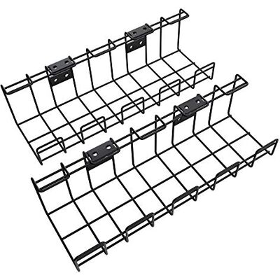 KabelDirekt KD Essentials – 2× kabelkorg av metall, storlek M, 2-pack – kabelhållare och kabelkanal (montering under bord/på vägg, skruvbar, förvarar kablar, laddare, nätaggregat, grenuttag, svart) KabelDirekt KD Essentials – 2× kabelkorg av metall, storlek M, 2-pack – kabelhållare och kabelkanal (montering under bord/på vägg, skruvbar, förvarar kablar, laddare, nätaggregat, grenuttag, svart)