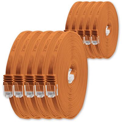 1aTTack.de 1m orange 10 stycken Cat.6 platt nätverkskabel Cat6 platt kabel Ultra platt Cat.6 patchkabel 1000 Mbit/s Gigabit LAN (RJ45) platt tunn mikro 1aTTack.de 1m orange 10 stycken Cat.6 platt nätverkskabel Cat6 platt kabel Ultra platt Cat.6 patchkabel 1000 Mbit/s Gigabit LAN (RJ45) platt tunn mikro