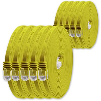 1aTTack.de 1,5 m gul 10 st Cat6 platt Gigabit Lan RJ45 Cat 6 Ethernet-nätverkskabel kompatibel Cat5 Cat5e Cat7 Cat8 1aTTack.de 1,5 m gul 10 st Cat6 platt Gigabit Lan RJ45 Cat 6 Ethernet-nätverkskabel kompatibel Cat5 Cat5e Cat7 Cat8