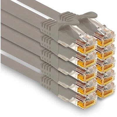 1aTTack.de – 10 x 2,0 m Cat7 nätverkskabel, Cat.7 Ethernet, LAN & Cat 7 patchkabel för maximal internethastighet och ansluter alla enheter till RJ 45-kontakt grå 1aTTack.de – 10 x 2,0 m Cat7 nätverkskabel, Cat.7 Ethernet, LAN & Cat 7 patchkabel för maximal internethastighet och ansluter alla enheter till RJ 45-kontakt grå