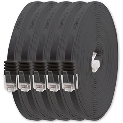 1aTTack.de 1 m – svart – 5 stycken – Cat.6 platt nätverkskabel Cat6 platt kabel ultra platt Cat.6 patchkabel 1000 Mbit/s Gigabit LAN (RJ45) platt smal mikro 1aTTack.de 1 m – svart – 5 stycken – Cat.6 platt nätverkskabel Cat6 platt kabel ultra platt Cat.6 patchkabel 1000 Mbit/s Gigabit LAN (RJ45) platt smal mikro