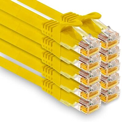 1aTTack.de 10 x 2,0 m Cat7 nätverkskabel, Ethernet Cat.7, patchkabel Lan och Cat 7 för maximal internethastighet och ansluter alla enheter med gul RJ 45-kontakt 1aTTack.de 10 x 2,0 m Cat7 nätverkskabel, Ethernet Cat.7, patchkabel Lan och Cat 7 för maximal internethastighet och ansluter alla enheter med gul RJ 45-kontakt