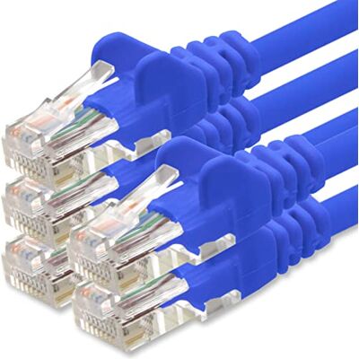 1aTTack.de nätverkskabel Cat.6 blå 5X 1m (set) CAT6 Ethernet-kabel LAN-kabel 1000 Mbits (PoE) patchkabel 1aTTack.de nätverkskabel Cat.6 blå 5X 1m (set) CAT6 Ethernet-kabel LAN-kabel 1000 Mbits (PoE) patchkabel