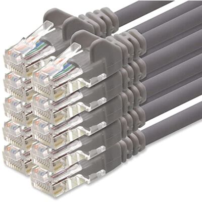 1aTTack.de nätverkskabel Cat.6 grå 10x 3m (set) CAT6 Ethernet-kabel LAN-kabel 1000 Mbits (PoE) patchkabel 1aTTack.de nätverkskabel Cat.6 grå 10x 3m (set) CAT6 Ethernet-kabel LAN-kabel 1000 Mbits (PoE) patchkabel