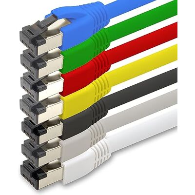 1aTTack.de 1 m katt 8 nätverkskabel CAT8 kabel färg set – 7 stycken Cat.8 Lan 2000 Mhz 40 Gbit s 40GBase-T Poe+ patchkabel Ethernet-kabel LSZH – 7 x 1 meter 1aTTack.de 1 m katt 8 nätverkskabel CAT8 kabel färg set – 7 stycken Cat.8 Lan 2000 Mhz 40 Gbit s 40GBase-T Poe+ patchkabel Ethernet-kabel LSZH – 7 x 1 meter