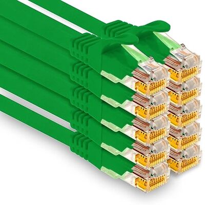 1aTTack.de – 10 x 0,5 m Cat7 nätverkskabel, Cat.7 Ethernet, LAN & Cat 7 patchkabel för maximal internethastighet och ansluter alla enheter till RJ 45-uttag grön 1aTTack.de – 10 x 0,5 m Cat7 nätverkskabel, Cat.7 Ethernet, LAN & Cat 7 patchkabel för maximal internethastighet och ansluter alla enheter till RJ 45-uttag grön