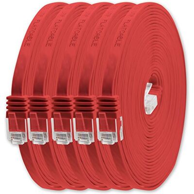 1aTTack.de 3,0 m – röd – 5 stycken – Cat.6 platt nätverkskabel Cat6 platt kabel ultratunn Cat.6 patchkabel 1000 Mbit/s Gigabit LAN (RJ45) platt smal mikro 1aTTack.de 3,0 m – röd – 5 stycken – Cat.6 platt nätverkskabel Cat6 platt kabel ultratunn Cat.6 patchkabel 1000 Mbit/s Gigabit LAN (RJ45) platt smal mikro