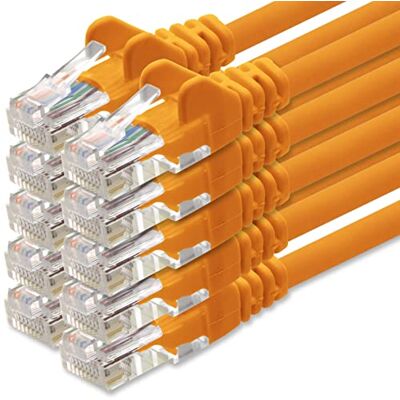 1aTTack.de nätverkskabel Cat.6 orange 10x 0.5m (set) CAT6 Ethernet-kabel LAN-kabel 1000 Mbits (PoE) patchkabel 1aTTack.de nätverkskabel Cat.6 orange 10x 0.5m (set) CAT6 Ethernet-kabel LAN-kabel 1000 Mbits (PoE) patchkabel