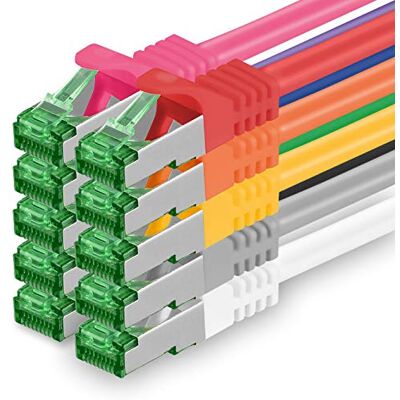 1aTTack.de 2 m Cat.7 nätverkskabel 10 stycken Cat7-patch-kabel LAN-kabel Ethernet RJ45 10 Gbit/s (alla internethastigheter) 10 färger 2 meter 1aTTack.de 2 m Cat.7 nätverkskabel 10 stycken Cat7-patch-kabel LAN-kabel Ethernet RJ45 10 Gbit/s (alla internethastigheter) 10 färger 2 meter