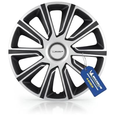 Michelin navkapslar MX-LBS 14 tum universella hjulskydd set om 4 för bil ABS-plast svart/silver Michelin navkapslar MX-LBS 14 tum universella hjulskydd set om 4 för bil ABS-plast svart/silver