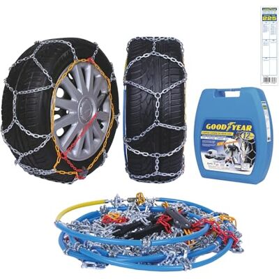 Goodyear 77930 snökedjor 12 mm för SUV, skåpbil och husbil med självspänningssystem, storlek 225 Goodyear 77930 snökedjor 12 mm för SUV, skåpbil och husbil med självspänningssystem, storlek 225
