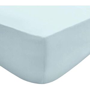 Sleepdown Blått enkelt dra-på-lakan skrynkel- och strykfritt 180 trådtäthet percale polybomull lättskött 25 cm djup ficka sängkläder – super kung Sleepdown Blått enkelt dra-på-lakan skrynkel- och strykfritt 180 trådtäthet percale polybomull lättskött 25 cm djup ficka sängkläder – super kung