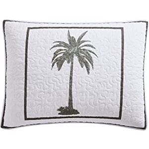Tommy Bahama Palm Island Collection Sham 100% bomull, mjuka och andningsbara sängkläder med kuvertstängning, förtvättade för extra mjukhet, standard, grå Tommy Bahama Palm Island Collection Sham 100% bomull, mjuka och andningsbara sängkläder med kuvertstängning, förtvättade för extra mjukhet, standard, grå