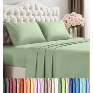 Utopia Bedding King Bed Sheets Set 4-delat sängkläder borstad mikrofiber krympnings- och blekningsbeständig enkel skötsel (kung, sage) Utopia Bedding King Bed Sheets Set 4-delat sängkläder borstad mikrofiber krympnings- och blekningsbeständig enkel skötsel (kung, sage)