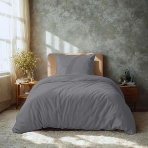 Komfortec Premium sängkläder 135 x 200 med 1 örngott 80 x 80 cm set av borstad mikrofiber – grå Komfortec Premium sängkläder 135 x 200 med 1 örngott 80 x 80 cm set av borstad mikrofiber – grå