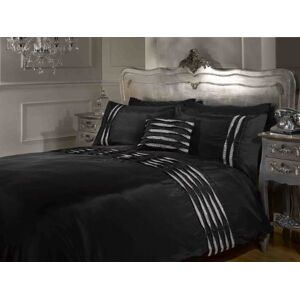 Rapport hem diamant lyxig stil svart enkelt påslakan täcke sängkläder set med matchande örngott, polyester-bomull, super-kung Rapport hem diamant lyxig stil svart enkelt påslakan täcke sängkläder set med matchande örngott, polyester-bomull, super-kung