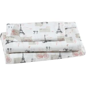 Beatrice Home Fashions tryckt mikrofiberlakanset, mjuk bekväm enkel skötsel, inkluderar 1 dra-på-lakan med 30 cm djupa fickor, 1 lakan, örngott, tvilling, Paris Postale Beatrice Home Fashions tryckt mikrofiberlakanset, mjuk bekväm enkel skötsel, inkluderar 1 dra-på-lakan med 30 cm djupa fickor, 1 lakan, örngott, tvilling, Paris Postale