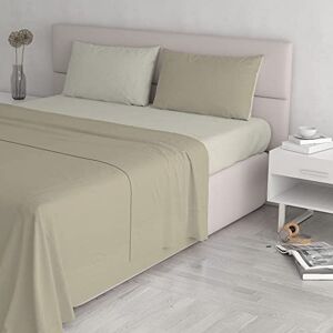 Italian Bed Linen Natural Color sängkläder set, 100% bomull, grå (Dove Grey), creme, dubbel Italian Bed Linen Natural Color sängkläder set, 100% bomull, grå (Dove Grey), creme, dubbel