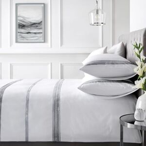 Appletree Enkelt vitt broderat påslakan King Bedding Size (230 x 220 cm) mjuk 100% bomull 200 trådtäthet 2 örngott hotellsängkläder och linne i vitt svarta broderade sängkläder Appletree Enkelt vitt broderat påslakan King Bedding Size (230 x 220 cm) mjuk 100% bomull 200 trådtäthet 2 örngott hotellsängkläder och linne i vitt svarta broderade sängkläder