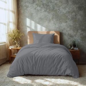 Komfortec Premium sängkläder 135 x 200 med 1 örngott 40 x 80 cm set av borstad mikrofiber – grå Komfortec Premium sängkläder 135 x 200 med 1 örngott 40 x 80 cm set av borstad mikrofiber – grå