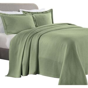 Superior Solitaire Cotton Set med sängöverkast, 3 delar, hemsängdekor, dekorativt texturerat överkast, 2 örngott, luftig filt, matelasse-överdrag, accentfilt för alla årstider, king size, salvia Superior Solitaire Cotton Set med sängöverkast, 3 delar, hemsängdekor, dekorativt texturerat överkast, 2 örngott, luftig filt, matelasse-överdrag, accentfilt för alla årstider, king size, salvia