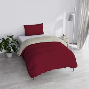 Italian Bed Linen Italienska sängkläder påslakanset "naturlig dubbelsidig enfärgad väska lakan och örngott, vinröd/gräddvit, enkel Italian Bed Linen Italienska sängkläder påslakanset "naturlig dubbelsidig enfärgad väska lakan och örngott, vinröd/gräddvit, enkel