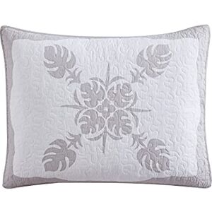 Tommy Bahama Molokai Collection Sham 100% bomull, mjuka och andningsbara sängkläder med kuvertstängning, förtvättade för extra mjukhet, standard, grå Tommy Bahama Molokai Collection Sham 100% bomull, mjuka och andningsbara sängkläder med kuvertstängning, förtvättade för extra mjukhet, standard, grå