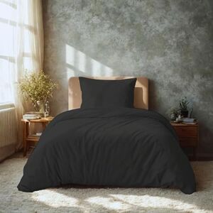 Komfortec Premium sängkläder 135 x 200 med 1 örngott 80 x 80 cm set av borstad mikrofiber – antracit Komfortec Premium sängkläder 135 x 200 med 1 örngott 80 x 80 cm set av borstad mikrofiber – antracit