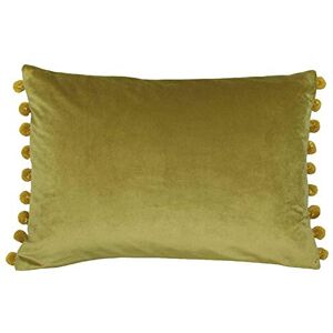 Paoletti Fiesta Sammetkudde med pompomkant - Gul - One Size Paoletti Fiesta Sammetkudde med pompomkant - Gul - One Size