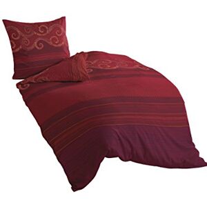 Bierbaum Sängkläder 4429, mako-satin, tillverkade i Tyskland, röd 04, 155 x 220 + 80 x 80 cm, komfortstorlek Bierbaum Sängkläder 4429, mako-satin, tillverkade i Tyskland, röd 04, 155 x 220 + 80 x 80 cm, komfortstorlek