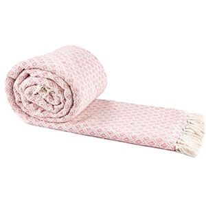 Emma Barclay Casablanca – Scandi vävd återvunnen bomullsstol soffa set sängöverkast över filt i rosa – 90 x 100 (228 x 254 cm) Emma Barclay Casablanca – Scandi vävd återvunnen bomullsstol soffa set sängöverkast över filt i rosa – 90 x 100 (228 x 254 cm)